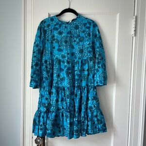 Zara Blue Floral Tiered Mini Dress
